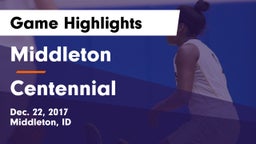 Middleton  vs Centennial  Game Highlights - Dec. 22, 2017