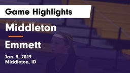 Middleton  vs Emmett  Game Highlights - Jan. 5, 2019