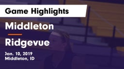 Middleton  vs Ridgevue Game Highlights - Jan. 10, 2019