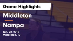 Middleton  vs Nampa  Game Highlights - Jan. 28, 2019