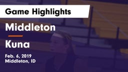 Middleton  vs Kuna  Game Highlights - Feb. 6, 2019