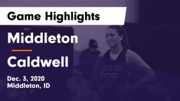Middleton  vs Caldwell  Game Highlights - Dec. 3, 2020
