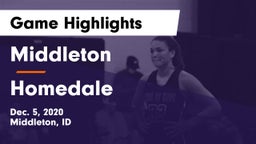 Middleton  vs Homedale  Game Highlights - Dec. 5, 2020