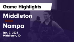 Middleton  vs Nampa  Game Highlights - Jan. 7, 2021