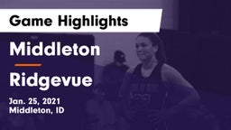Middleton  vs Ridgevue  Game Highlights - Jan. 25, 2021