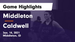 Middleton  vs Caldwell  Game Highlights - Jan. 14, 2021