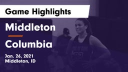 Middleton  vs Columbia  Game Highlights - Jan. 26, 2021