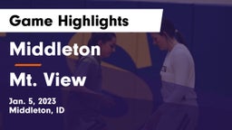 Middleton  vs Mt. View  Game Highlights - Jan. 5, 2023