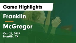 Franklin  vs McGregor  Game Highlights - Oct. 26, 2019