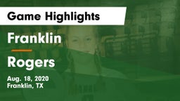 Franklin  vs Rogers  Game Highlights - Aug. 18, 2020