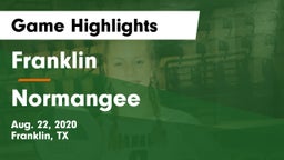Franklin  vs Normangee  Game Highlights - Aug. 22, 2020