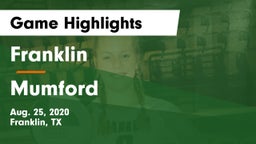 Franklin  vs Mumford  Game Highlights - Aug. 25, 2020