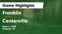Franklin  vs Centerville  Game Highlights - Sept. 4, 2020