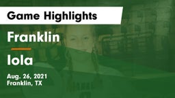 Franklin  vs Iola  Game Highlights - Aug. 26, 2021