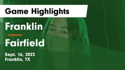 Franklin  vs Fairfield  Game Highlights - Sept. 16, 2022