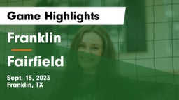 Franklin  vs Fairfield  Game Highlights - Sept. 15, 2023