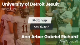 Matchup: University of vs. Ann Arbor Gabriel Richard  2017