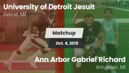 Matchup: University of vs. Ann Arbor Gabriel Richard  2019