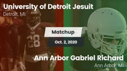 Matchup: University of vs. Ann Arbor Gabriel Richard  2020