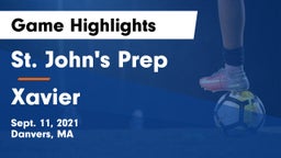 St. John's Prep vs Xavier  Game Highlights - Sept. 11, 2021