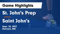 St. John's Prep vs Saint John's  Game Highlights - Sept. 20, 2022