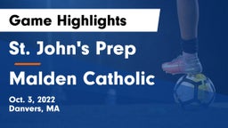 St. John's Prep vs Malden Catholic  Game Highlights - Oct. 3, 2022