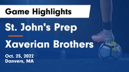 St. John's Prep vs Xaverian Brothers  Game Highlights - Oct. 25, 2022