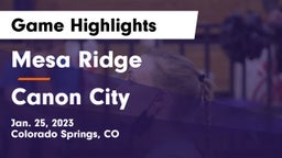 Mesa Ridge  vs Canon City  Game Highlights - Jan. 25, 2023