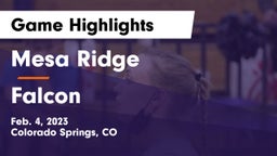 Mesa Ridge  vs Falcon   Game Highlights - Feb. 4, 2023