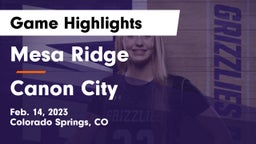 Mesa Ridge  vs Canon City  Game Highlights - Feb. 14, 2023