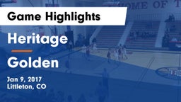 Heritage  vs Golden  Game Highlights - Jan 9, 2017