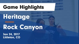 Heritage  vs Rock Canyon  Game Highlights - Jan 24, 2017