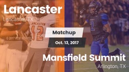 Matchup: Lancaster High vs. Mansfield Summit  2017