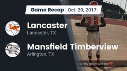 Recap: Lancaster  vs. Mansfield Timberview  2017