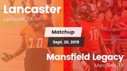 Matchup: Lancaster High vs. Mansfield Legacy  2019