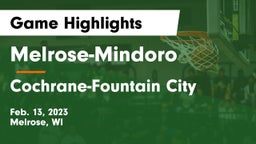 Melrose-Mindoro  vs Cochrane-Fountain City  Game Highlights - Feb. 13, 2023
