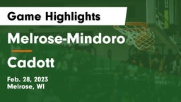 Melrose-Mindoro  vs Cadott  Game Highlights - Feb. 28, 2023