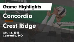 Concordia  vs Crest Ridge  Game Highlights - Oct. 12, 2019