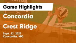 Concordia  vs Crest Ridge  Game Highlights - Sept. 22, 2022
