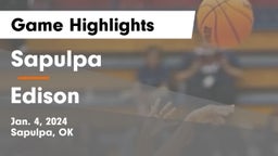 Sapulpa  vs Edison  Game Highlights - Jan. 4, 2024
