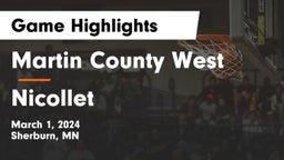 Martin County West  vs Nicollet  Game Highlights - March 1, 2024