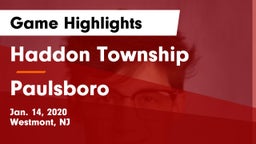 Haddon Township  vs Paulsboro  Game Highlights - Jan. 14, 2020