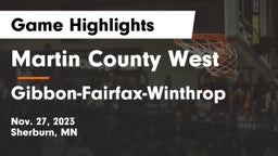 Martin County West  vs Gibbon-Fairfax-Winthrop  Game Highlights - Nov. 27, 2023