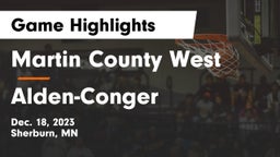 Martin County West  vs Alden-Conger  Game Highlights - Dec. 18, 2023