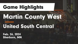 Martin County West  vs United South Central  Game Highlights - Feb. 26, 2024