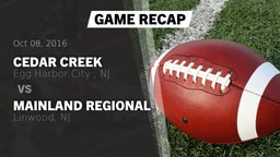 Recap: Cedar Creek  vs. Mainland Regional  2016