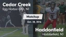 Matchup: Cedar Creek High vs. Haddonfield  2016