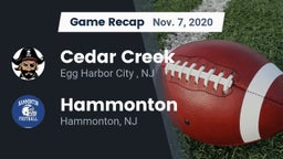 Recap: Cedar Creek  vs. Hammonton  2020