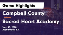 Campbell County  vs Sacred Heart Academy Game Highlights - Jan. 10, 2020
