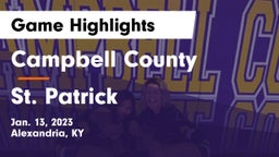 Campbell County  vs St. Patrick  Game Highlights - Jan. 13, 2023